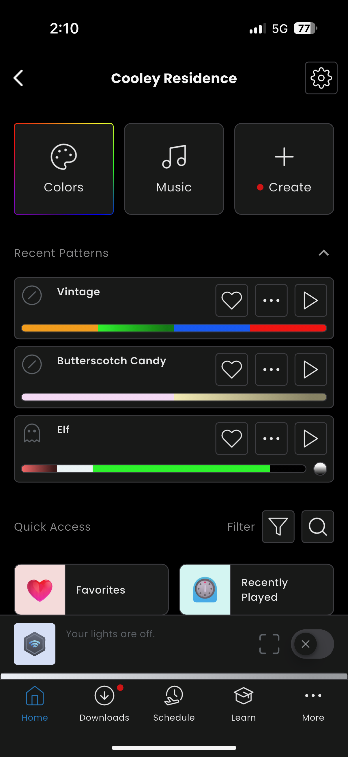 Gemstone app home screen